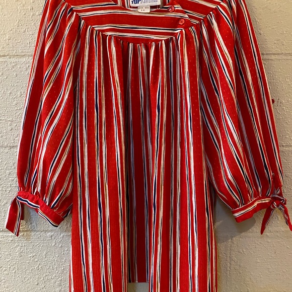 Vintage Top Notch red striped blouse - Picture 1 of 8
